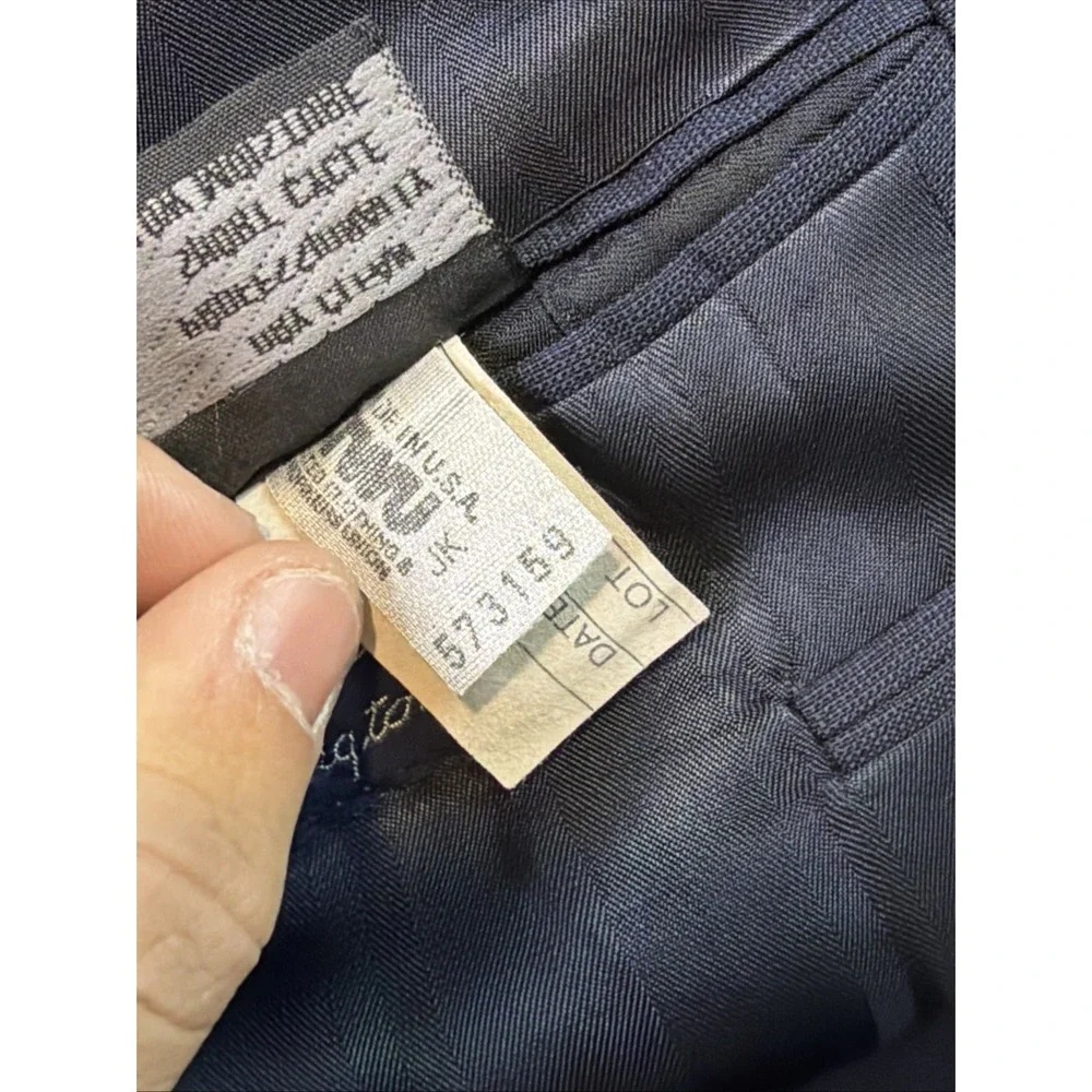 VTG Burberrys Blazer‎ Mens Sz 44R Blue Wool Double Breasted Made USA 80s Jacket